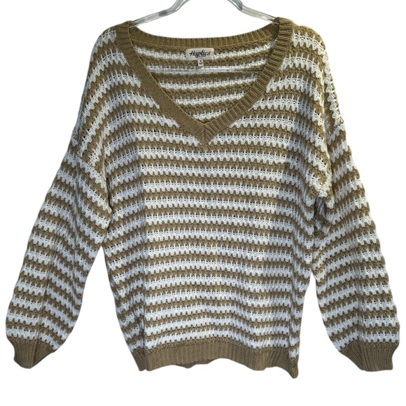 Haptics Sweaters - Haptics NWOT Women's Striped Sweater - Tan and White